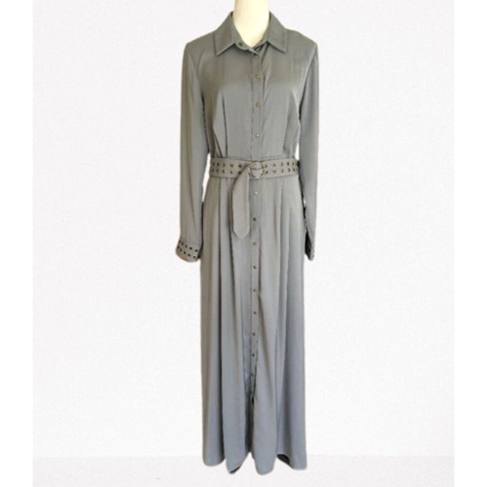 The Jetset Diaries Mod Maxi Shirt Dress Deep Olive Large